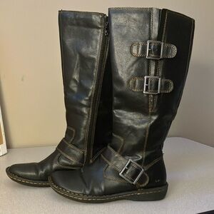 BOC Black Boots Sleek Leather Design